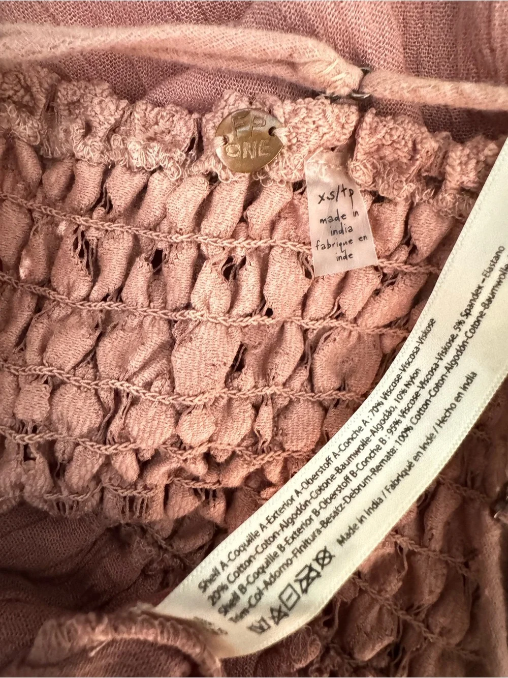 Free people Adella Maxi Slip Rose Pink Lace Dress size XS boho